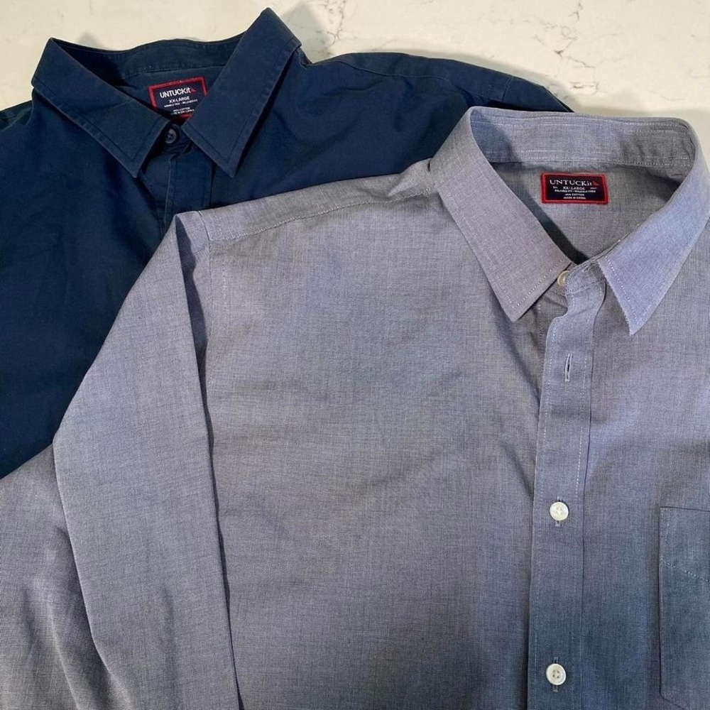 UNTUCKit Men's Button-Down Shirt Lot of 2 XXL Relaxed Fit Wrinkle-Free